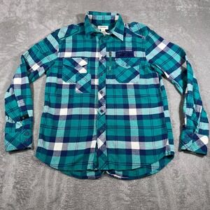 Diesel Shirt Mens Small Green Plaid Flannel Long Sleeve Button Up Pockets Casual